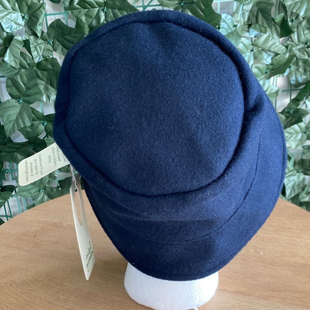 NWT Isabel Garreton 100% Wool Dark Blue Bucket Hat - Picture 4 of 9